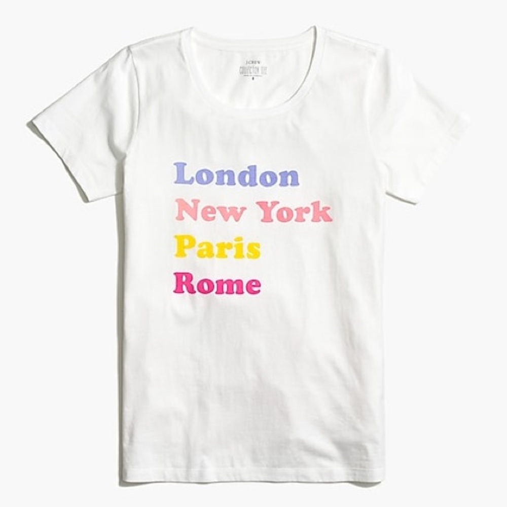 NWT J. Crew Factory Cities List Collector Tee